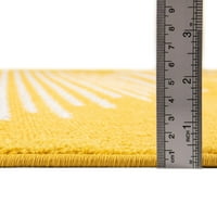 Rugs.com Kai Kolekcija - 6 '9' žuti medijski tepih savršenim za dnevne sobe, kuhinje, ulaska