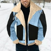 Muška kapuljača, plus veličina zimski kaput rever ovratnik dugih rukava kožna jakna od vintage zgušnjava