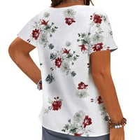 Ženska bluza Cvjetno tiskane ljetne majice kratkih rukava plus veličine vrhova