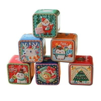 Božićne limene kutije za limene kutije Cube poklon za skladištenje spremnika za spremanje keksa listova