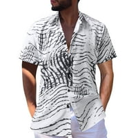 Muška majica Casual Moderan Slim Fit Summer Print Ovratnik od karata Pojedinačna majica kratkih rukava