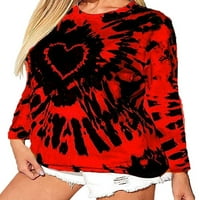 Ženske plus veličine tunike jeseni zimski pulover dugih rukava vole ljubavi srca tisak okrugli vrat