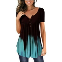 HANAS ženske multi boje tiskane duboke v Ljeto pulover kratki top crni, xxxl