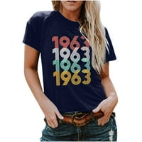 Vintage T majice za žene 40. rođendanski pokloni rođeni u majici Retro casual majica kratkih rukava plavi xxl