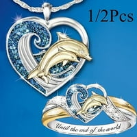 Mnycxen Love Dolphin Diamond ogrlica zvona Postavi dame veličine 5-10