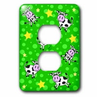 3Droza Sretni krav dječak Print Green - poklopac utikača