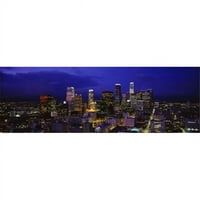 Panoramske slike PPI71296S neboderi upaljene u noćni grad Los Angeles California USA Poster Print, 6