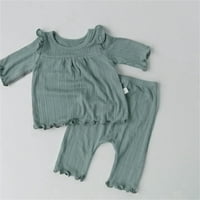 Pimfylm Baby Girl Boy Fall odjeća rebraste pletene ružne hlače Rodna neutralna beba odjeća odjeća odjeća