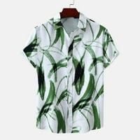 Uorcsa Dnevni gumbi s kratkim rukavima Print Hawaii Beach Muns majica Vojska zelena