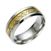 Prstenovi za žene Titanium čelični zmajski prsten sa srebrnim zlatnim zmajem od nehrđajućeg čelika prstena