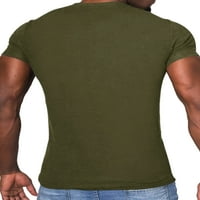 Paille muški ljetni vrhovi kratki rukav Henley majica V izrez mišićna majica Slim Fit svakodnevna habanja
