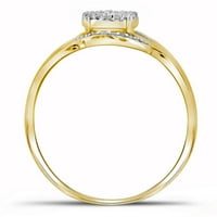Dijamantna ponuda 10KT Žuta zlatna žena Okrugli dijamantski klaster prsten CTTW