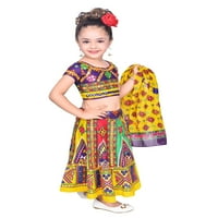 Ahhaaaa djeca etnička pamučna mješavina Radha haljina Lehenga Choli Chania Choli Set Baby Girls