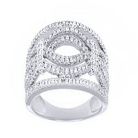 Bijeli prirodni dijamantnski modni prsten u bijelom zlatu od 10k