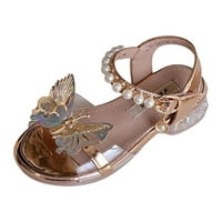 DMQupv visoke sandale za djevojke cipele za vjenčanje otvorene nožne prste leptir sandale za mališane