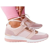 Romomi Ženske ležerne cipele za hodanje Radne meke platforme Tenisice Lady Low Top Pink 8.5