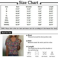 Ženski modni ispis V-izrez kratkih rukava od tiskanih majica bluza s