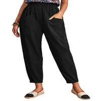 MUBINEO ženske ljetne konusne hlače elastična struka prednji džep čvrste boje harem hlače casual pantalone