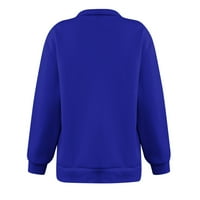 Duksevi za žene Loat Fit Revel s dugih rukava Modni pulover vrhovi Solid Quarter Zip Majice Labavi fit