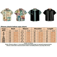 Glookwis Muške prugaste majice Havajska majica Casual Regular Fit Tee Okrenite gumb za ovratnike Ljetne