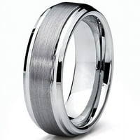 Visoko poljski mat finish muške volfram prsten za vjenčanje veličine 6