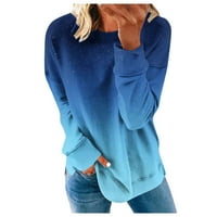 Shomport Dukseri za žene Fall CrewNeck gradijentni pulover Dugih rukava Tuntic