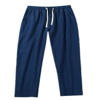 WRCNOTE muške midi struka elastične strugove casual joga sa džepovima pantalone za crtanje loungewear