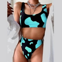 Ženski kupaći kostimi plus veličine Bikini Print Beachwer Dop Up Kupari za kupaće kostime Brazilski