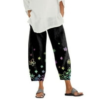 Miayilima casual pantalone za ženska pantalona za struk sa džepnim labavim gaćicama otisci modne labave