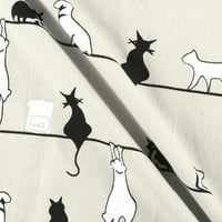 Košulje s dugim rukavima za žene Crewneck Dukseri Grafička ženska Ležerna labava Fit Cat Print Short