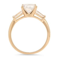 2. CT okrugli rez originalni kultivirani dijamant VS1-VS J-K 14K Žuto zlato Tro-kamena Obećaj Vjenčanje