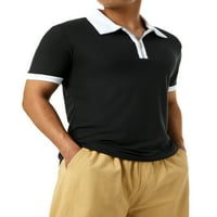 Muške kratke rukave Polo majice četvrt-zip casual slim fit rever kontrastni u boji Osnovne majice