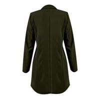 Kaputi za jaknu za žene zimski pad solid V izrez dvostruko poslovno odijelo srednje duljina Prikladna