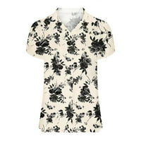 Smihono ženske modne tucine T-majice Rollback Tie-dye Print Tes Tersy Summer Lapel V izrez Majice Labavi