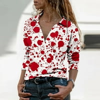 Ženska modna casual dugih rukava V izrez cvjetni pulover TOP bluza hot8sl4488389