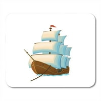 Vektorska ilustracija piratskog jedrenja ilustracija izolirana na bijelom jedrilici mousepad prostirke