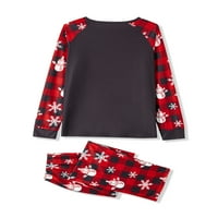 Božićna porodica Podudaranje pidžama set Božićni dugi rukav Elk Print Tops Plaid hlače Noćna odjeća