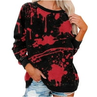 Dahich ženske duksere Halloween Funny džemper od bundeve dugi rukavi preveliki pulover crveni xxl