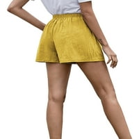 Avamo ženske pamučne kratke hlače Ljeto casual nacrtački elastični struk Comfy čiste boje u boji sa