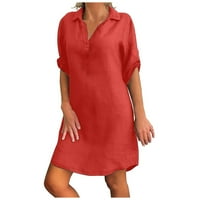 WHLBF vruća ružičasta haljina za žene plus veličine, ljetne haljine popusti žene labave košulje haljina