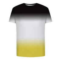 Odeerbi Muška majica Casual Okrugli izrez Popularni gradijent sportskih kratkih rukava Majica Žuto
