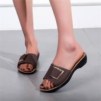 BVGFSAHNE dame Ljetni modni casual čvrste boje šuplje dekoracija Metalni donji nagib sa papučama sandala