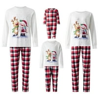 Xingqing Porodica koja odgovara Božićne pidžame Postavite crtani print dugih rukava na dugim rukavima