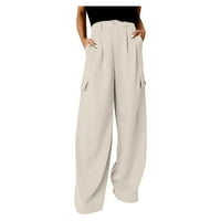 Viadha Palazzo pantalone za žene casual ženski ljetni ispisani pamučni džep ravno rukav casual elastična