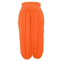 Paille dame harem hlače ravno dno noge elastične hlače sa ukidama Ljetne pantalone narandžaste xl