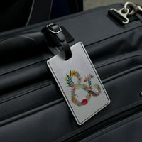 Ampersand i cvjetna pravokutna kožna kožna prtljaga kofer za kofer za nošenje ID-a