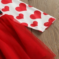 GENUISKIDS TODDLER Baby Girl Valentinovo outfit dugih rukava Ljubavna haljina za ispis srca Dječja djevojčica