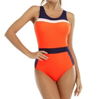 AAYOMET Novi kupaći kostimi otvoreni trbuh obložen bojama podudaranje sportove trokuta ženske ženske kupaći kostimi plus veličine, narančasta
