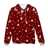 Dukseri za muškarce Muški modni povremeni božićni džemper Fleece digitalni ispis s kapuljačom duksericeHirt