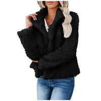 Ženski kaput plus dukserice sa kapuljačom zimske tastere džepovi jakne kaput od polje